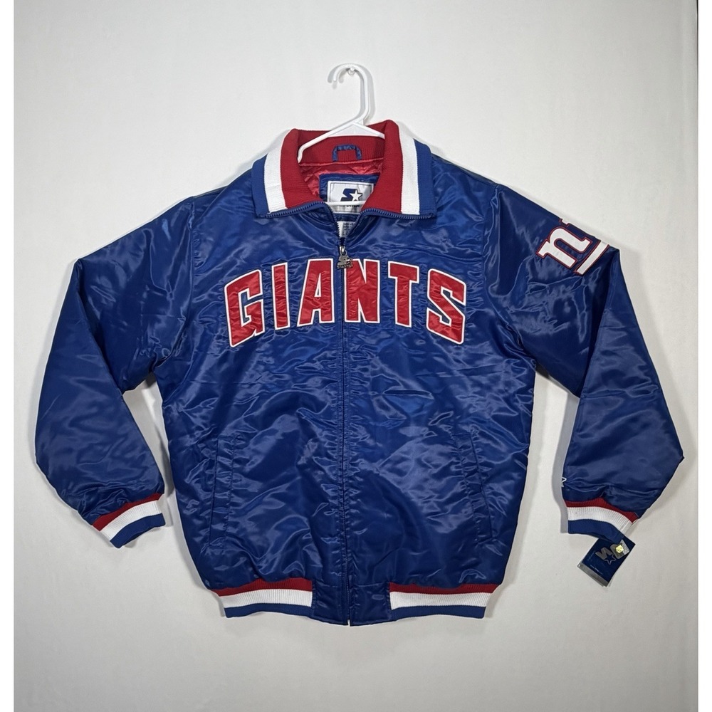 New York Giants Starter Jacket Mens Large NWT NFL Blue Full Zip Quilted Coat